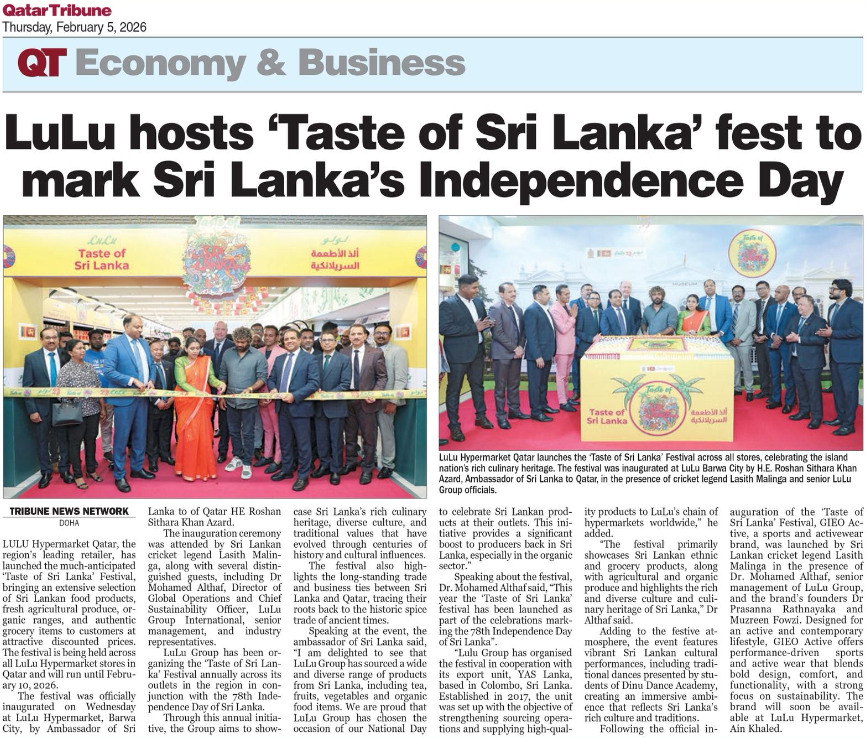 Qatar Tribune coverage of Taste of Sri Lanka festival at LuLu
